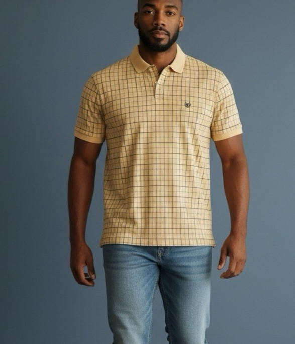 Ralph Lauren Chaps Shirt Mens XL Yellow Golf 3 Button Polo Shirt Vintage