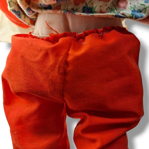 Vintage Raggedy Ann hausgemachte Stoffpuppe 15 Zoll braune Haare Handarbeit Kleidung Unikat - Bild 4 von 10