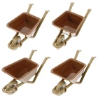 4 Pcs Tiny House Kit Plastic Wheelbarrow Miniature Doll Accessories Garden