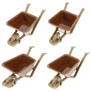 4 Pcs Tiny House Kit en plastique brouette Miniature Poupée Accessoires Jardin