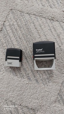 Zwei Stempel TRODAT printy 4912-4926. schwarz, gebraucht, voll funktionstüchtig