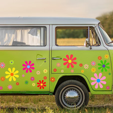 12 Sheets Daisy Stickers 130 Pcs Flower Car Decals Self Adhesive Vinyl Retro But