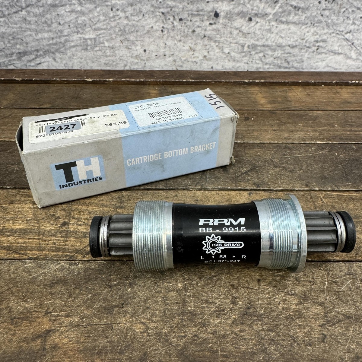 RPM BB-9915 Bottom Bracket 68x108mm BSA 1.37x24T ISIS Drive Spline