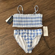 Polo Ralph Lauren Girl's Gingham Print Bikini NWT Size 8 Girls Free Shipping