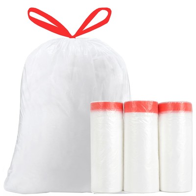 Trash Bags 17-18 Gallon Drawstring Garbage 26x33 inches Heavy Duty Plastic Ga...