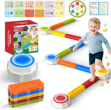 15PCS Rainbow Stepping Balance Beam Stones for Kids Toddlers - Indoor Outdoor