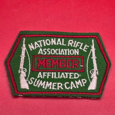 Vtg. NATIONAL RIFLE ASSOCIATION Member PATCH NRA Affiliated Summer Camp 40s 50s