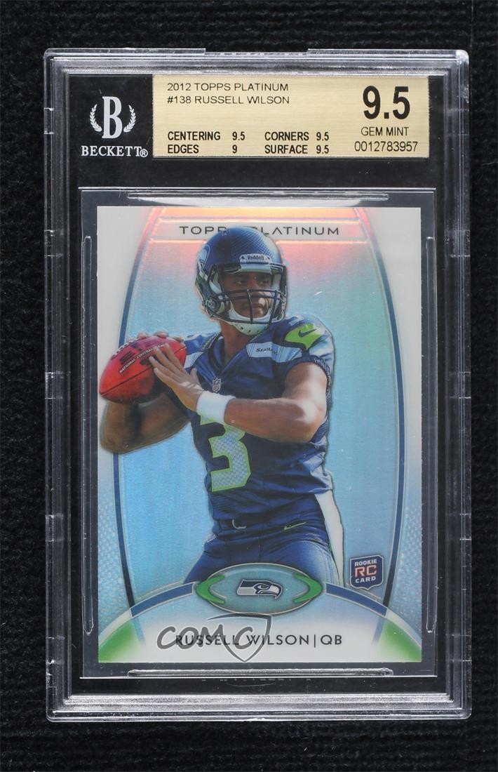 2012 Topps Platinum Rookie Russell Wilson #138 BGS 9.5 GEM MINT Rookie RC 1fp4