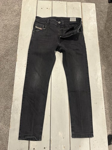 Men's DIESEL KRAYVER 0666Q Slim TAPERED STRETCH BLACK Jeans 32 x30 Excellent