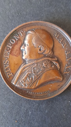 Rare Medal Papal States Vatican Pius IX Bianchi Mastai Feetti 1849 - Picture 3 of 5
