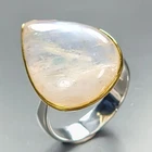 Fine Art 28 ct Natural Moonstone Ring 925 Sterling Silver Size 8.5 /R466358