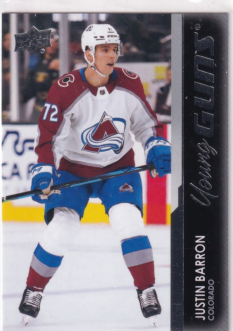 21/22 UD EXTENDED JUSTIN BARRON YOUNG GUNS RC SP ROOKIE #744