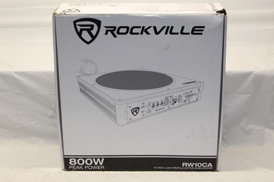 Rockville RW10CA 10'' 800 Watt Slim Low Profile Active Powered Car Subwoofer RS