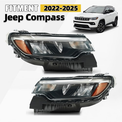 #ad Upgrade to w LED DRL LED Reflector For 2022 2025 Jeep Compass Headlights Pair $314.99