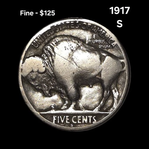 1917-S Buffalo Nickel San Francisco Mint Fine (F)