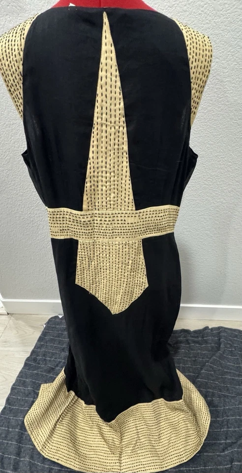 Vintage Nataya Face Embroidered Black Dress Size Xlg - Image 3 of 4