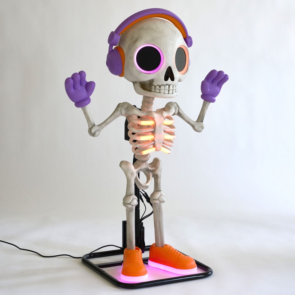 NEW Haunted Living 3FT Animated LED Party Skeleton Halloween ...