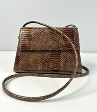 Vintage Python Embossed Faux Leather Box Shoulder Bag