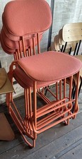 5X FUNKY PINK BAR STOOLS, BREAKFAST KITCHEN BAR PADDED&BACK 