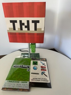 Minecraft TNT Block Desk Lamp 3D Creeper Puller 14×7×7'' Light 16108 120v Working