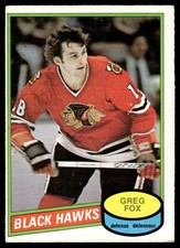 1980-81 O-Pee-Chee Vintage OPC Set Break Greg Fox Chicago Blackhawks #268