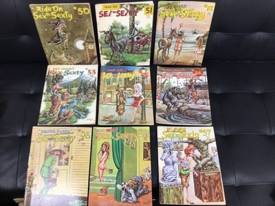 Vtg 1974 Magazine Lot of 9 SEX to SEXTY No. 50-59 Cartoon Comic