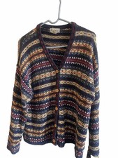 Aeropostale Sweater Vtg Fair Isle Women Large Cardigan