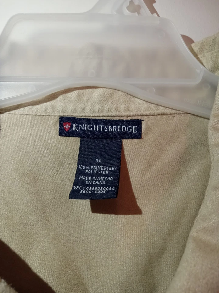 Knightsbridge men’s button-down shirt 3x Tan Texture Long Sleeve Casual - Image 4 of 4