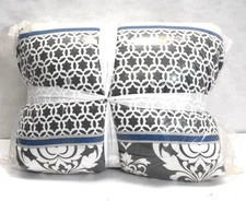 Vcny Home Beckham 8 Piece Damask Medallion Geometric Queen Comforter Set