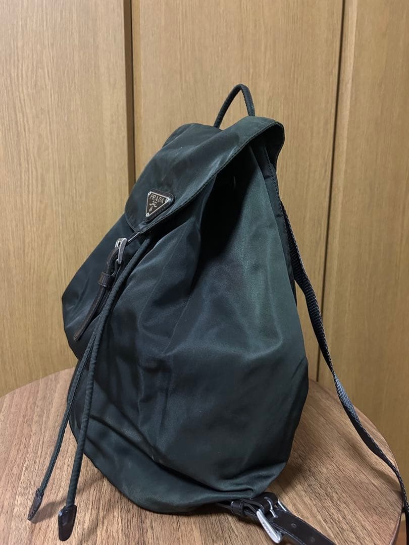PRADA Nylon Backpack Dark Brown Adjustable Strap Flap Closure Authentic thumbnail 5