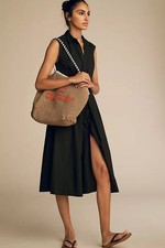 Anthropologie Maeve Sleeveless Midi Shirt Dress XS Women Casual Black NWD 47303
