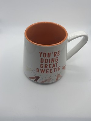 Thyme & Table Great Sweetie 16oz Ceramic Mug White Orange