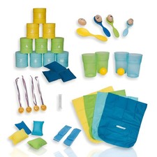 XXL Party Spiele-Set mit Dosenwerfen, 42-teilig für Kindergeburtstag