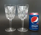 SET 2 Vintage WATERFORD Crystal "ASHLING" Irish Cut Glass 6 7/8" Water Goblets