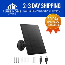 5W Waterproof Solar Panel for Security Cameras, Adjustable Mount & USB Ports