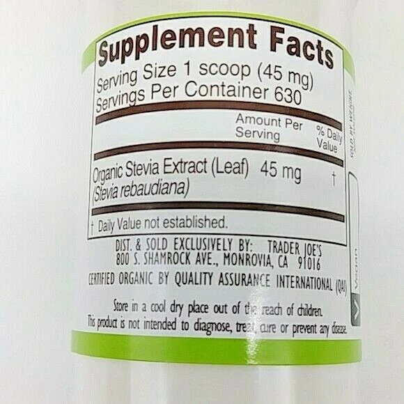 4 x Trader Joe's STEVIA EXTRACT Organic Vegan 1 oz per bottle Best By 2029 - Image 4 of 4