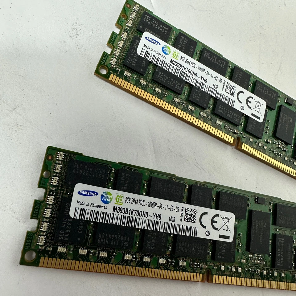 SAMSUNG M393B5270QB0-YK0Q8 4GB 1Rx4 PC3L-1280R ECC DDR3 Server Memory RAM - Pair - Image 3 of 4