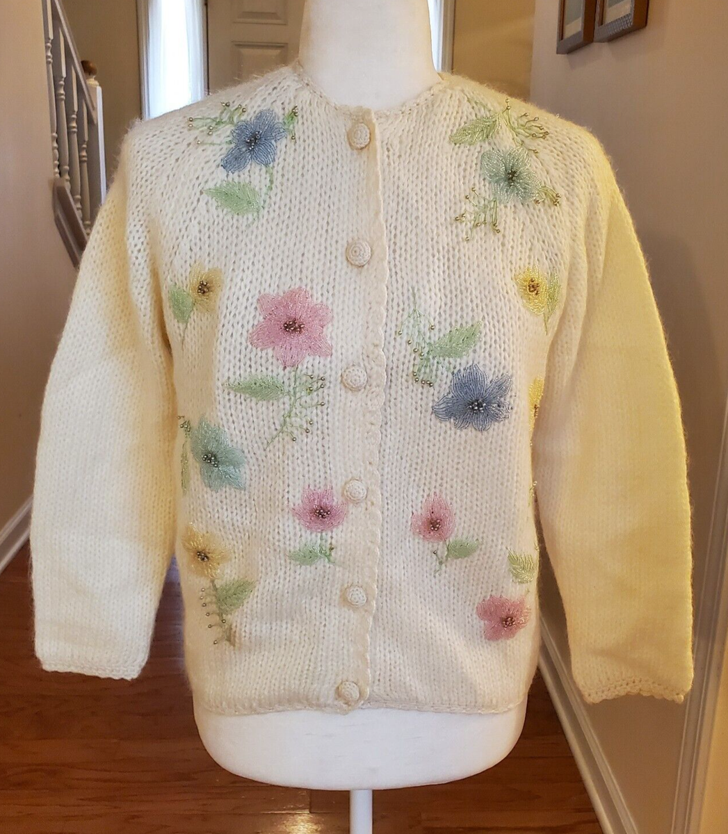 トップス mame Wool Mohair Floral Knitted Cardigan Wool Mohair Floral Knitted Cardigan