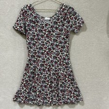 Vintage Simply Basic Juniors Medium Floral Dress Colorful Made In USA