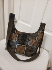 Orla Kiely Brown And Black Stem Classic Crossbody/shoulder Bag, Shiny