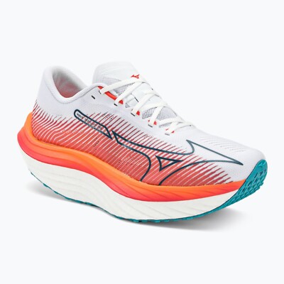 Mizuno Wave Rebellion Pro New White-Orange Running Shoes Size 11 US