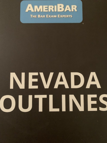 2023 NEVADA OUTLINES Ameribar Bar Exam Review Prep book +Bonus Barbri ...