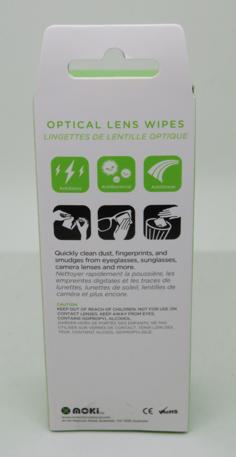 Moki Optical Lens Wipes for Glasses and Precision Optics Phone Cleaning