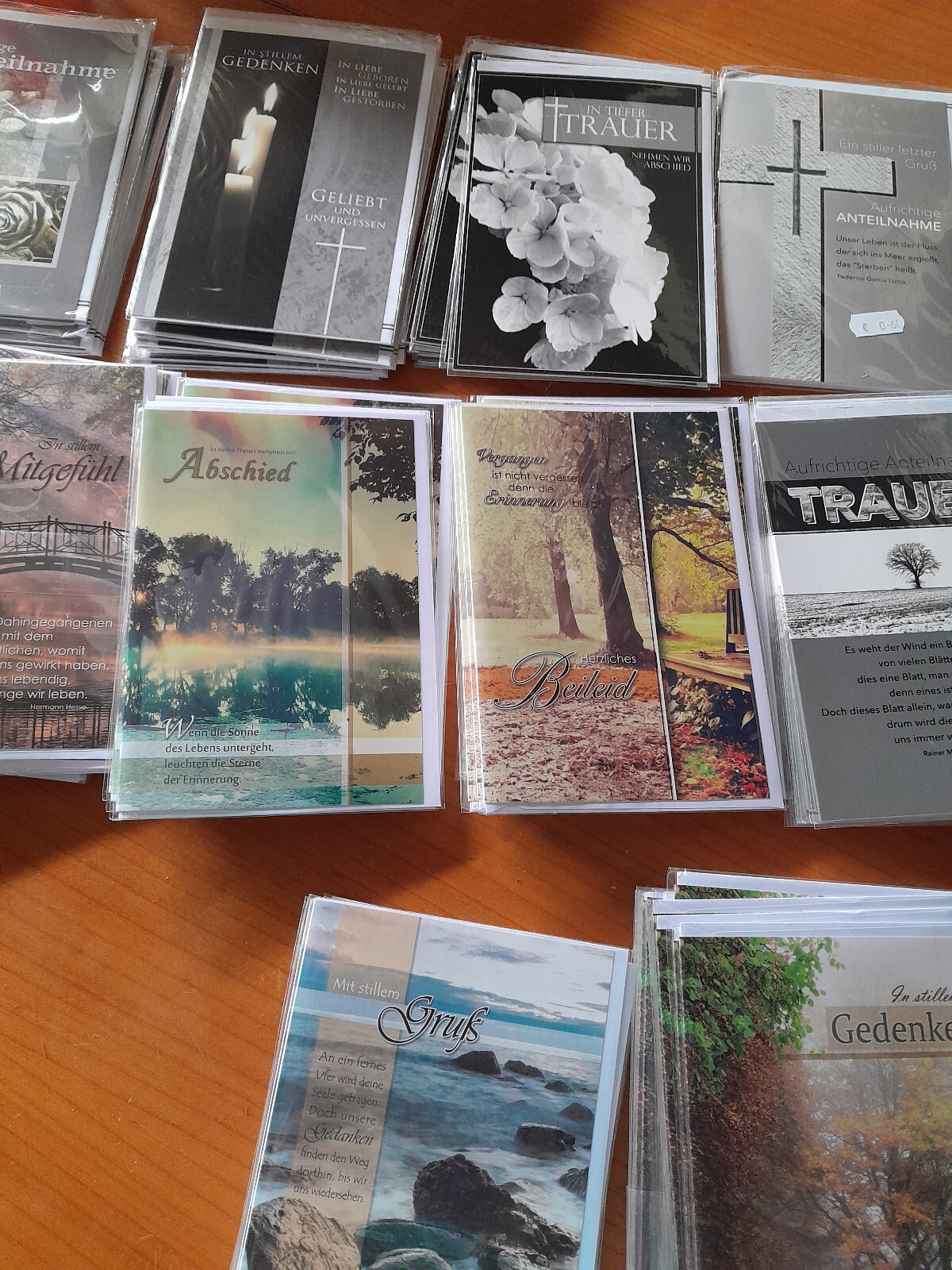15 Trauerkarten verschieden