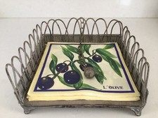 Shabby Chic Vintage Iron Napkin Serviette Holder Dispenser In Distressed Grey