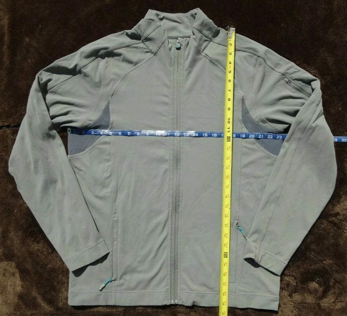 Lululemon Olive Green Track Jacket Full Zip Mesh Underarm Long Sleeve Pocket Men