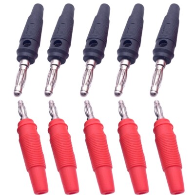 10pcs 4mm Male Banana Plug Speaker Cable Adapter Screw On Type