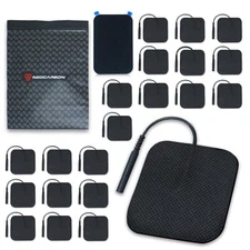 Reusable Electrode Pads for TENS PRO Unit 20 Replacement Pads with Holder, Black