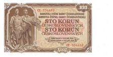 Czechoslovakia  100   Korun  1953  Series CE  Uncirculated Banknote AAA1