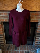 IZ Byer Maroon 3/4 Sleeve Sweater Dress Women Size Medium